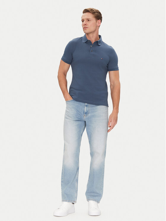 Tommy Hilfiger Tommy Hilfiger Polo 1985 MW0MW17771 Niebieski Slim Fit