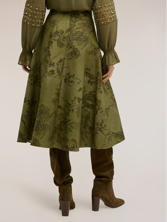 Motivi Motivi Gonna midi 1032Q001199N0Z5 Verde A-Line Fit