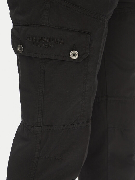 Aeronautica Militare Aeronautica Militare Παντελόνι υφασμάτινο 251PA1662CT3526 Μαύρο Regular Fit