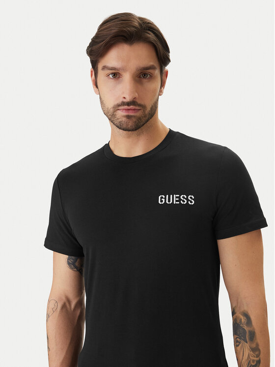 Guess Guess Футболка U6GM03 K6YW1 Чорний Slim Fit
