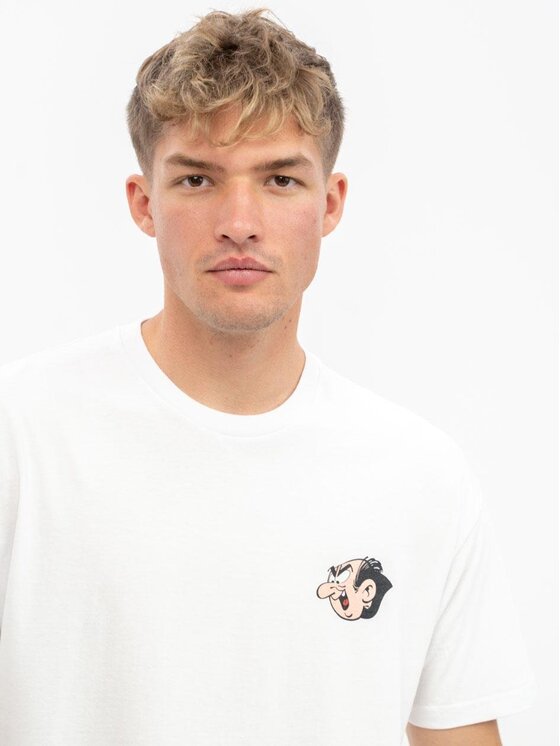 Smerfy Smerfy T-Shirt Koszulka Z Krótkim Rękawem Męska Biała Smerfy Mini Gargamel L Biały Regular Fit