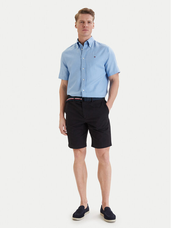 Tommy Hilfiger Tommy Hilfiger Komplet szorty i pasek Denton MW0MW42349 Czarny Slim Fit