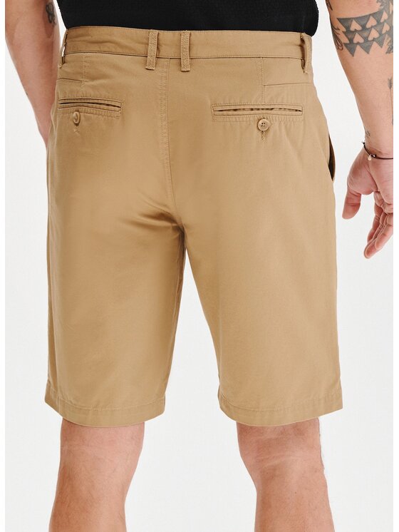 Pako Lorente Pako Lorente Szorty materiałowe P25SN-WS-007 Beżowy Classic Fit