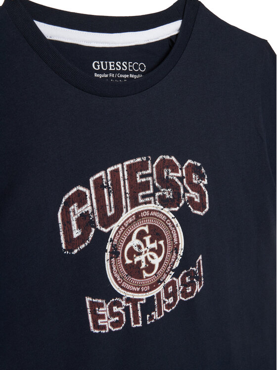 Guess Guess Тишърт L6RI13 K8HM4 Тъмносин Regular Fit