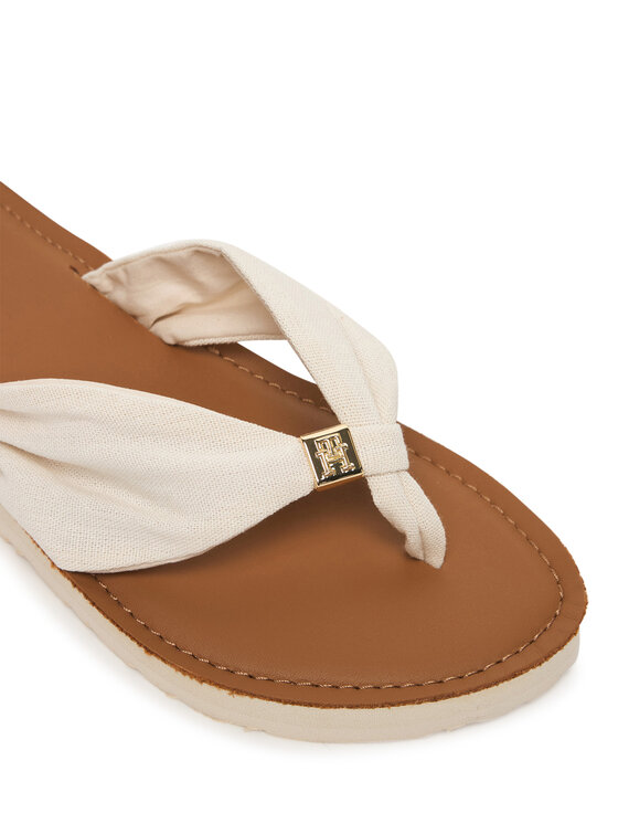 Tommy Hilfiger Tommy Hilfiger Žabky Th Ltr Footbed Summer Sandal FW0FW09194 Écru
