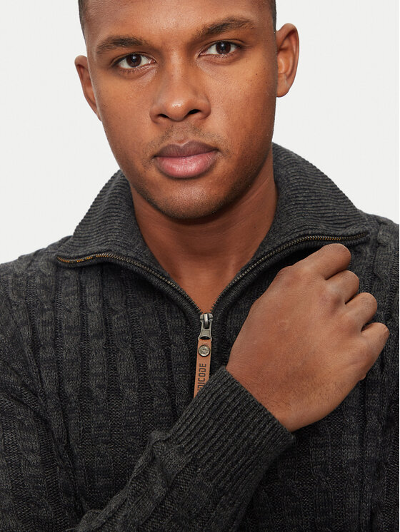 INDICODE INDICODE Pullover Rufus 35-026 Grau Regular Fit