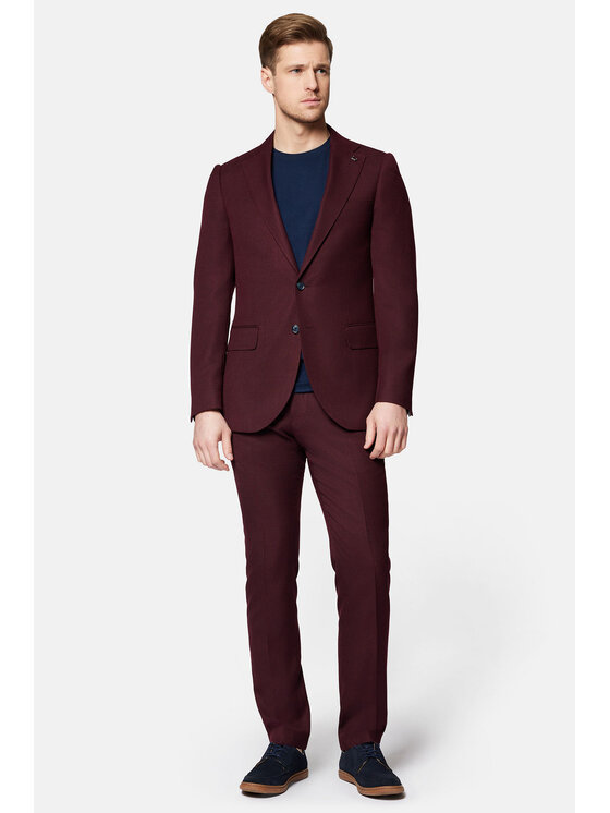 Lancerto Lancerto Garnitur Kinsey GA073124000011 Bordowy Slim Fit