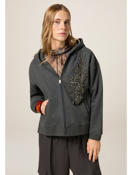 Oltre Oltre Felpa G965J004244N013 Grigio Baggy Fit