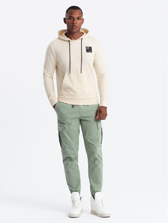 Ombre Ombre Mikina OM-SSNZ-0162 Bílá Regular Fit