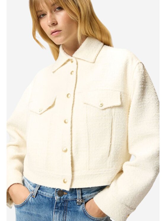 PINKO PINKO Μπουφάν γυναικείο GELATO GIUBBINO TWEED FANTASIA ACCOPPIATO Μπεζ Regular Fit