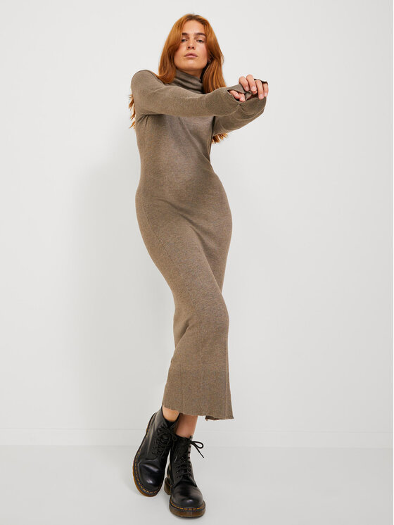 JJXX Rochie tricotată Cat 12217564 Maro Slim Fit