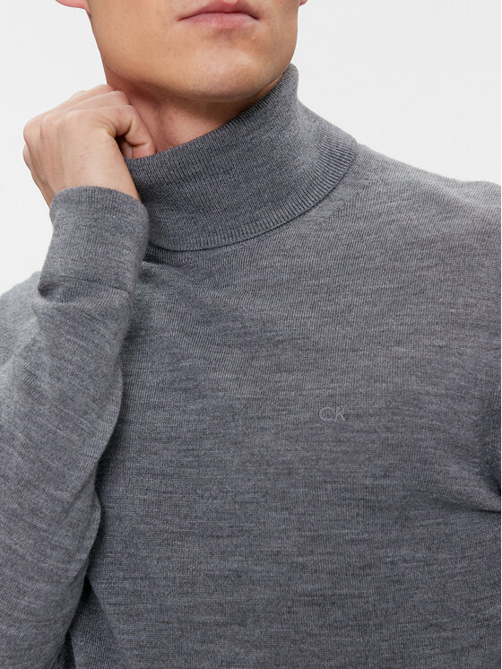 Calvin Klein Calvin Klein Bluză cu gât Superior K10K110420 Gri Slim Fit