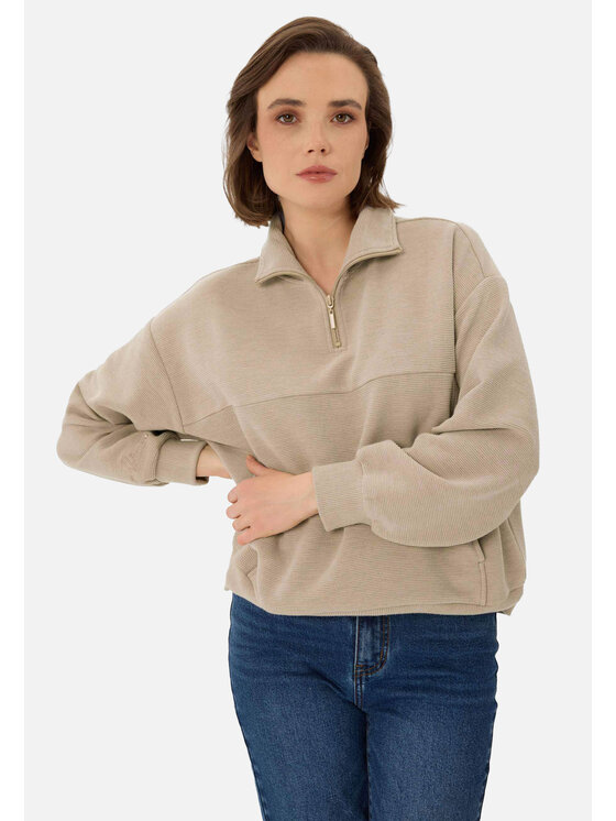 Volcano Volcano Bluza B-MOXI Beżowy Regular Fit