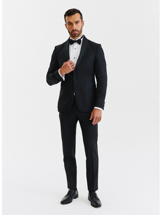 Pako Lorente Pako Lorente Spodnie garniturowe P000B-6S-001 Czarny Slim Fit