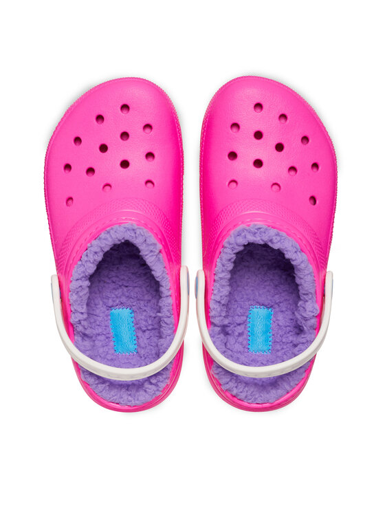 Crocs Crocs Klapki Classic Lined Clog Kids 207010 Różowy