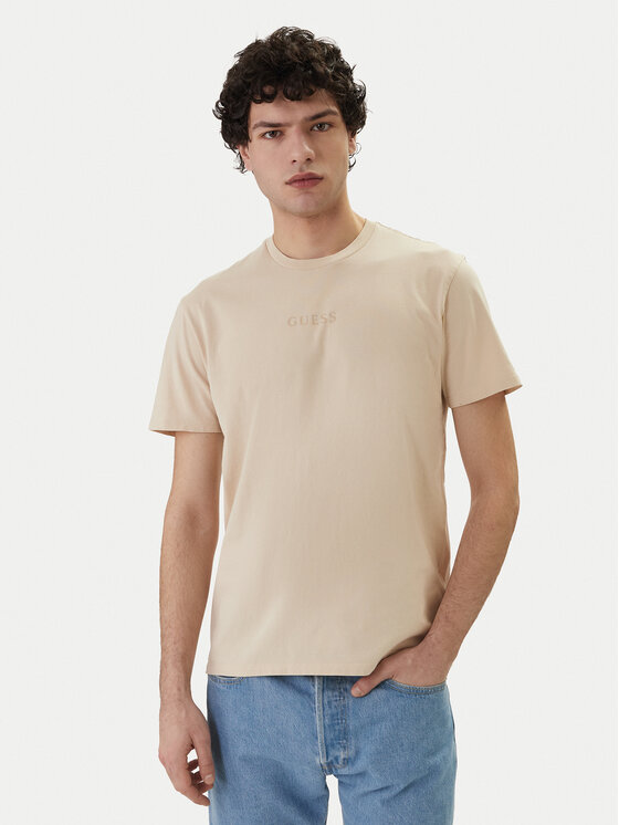 Guess Guess Tričko M6GI27 K3249 Béžová Regular Fit
