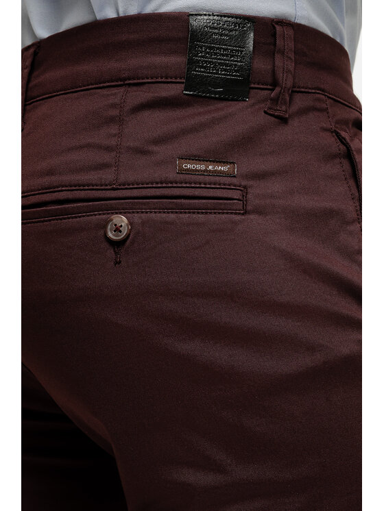 Cross Jeans Cross Jeans Chinosy F 194-960 Bordowy Tapered Leg