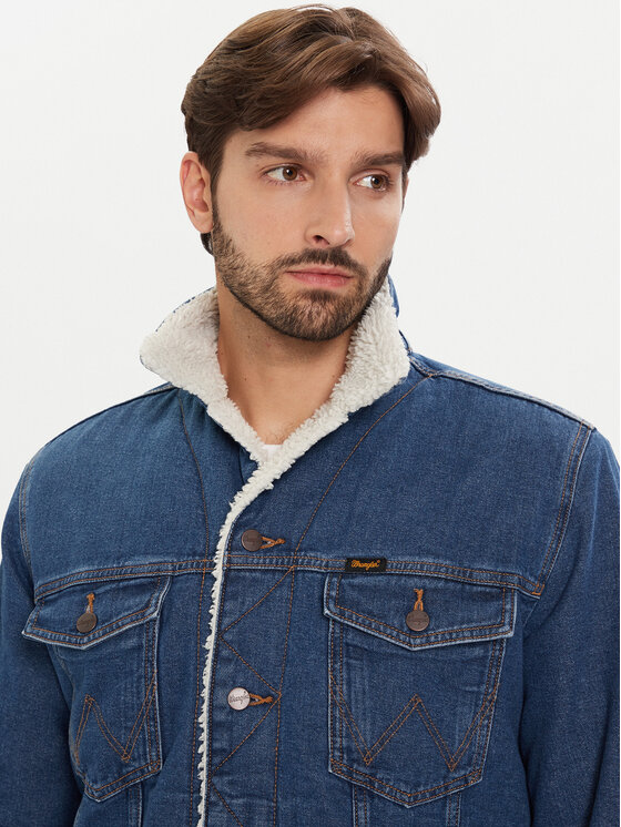 Wrangler Wrangler Džinsinė striukė Sherpa Classic 112371440 Mėlyna Regular Fit