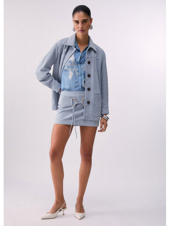 Liu Jo Liu Jo Giacca di pelle CA6153P0382P9580 Azzurro chiaro Loose Fit