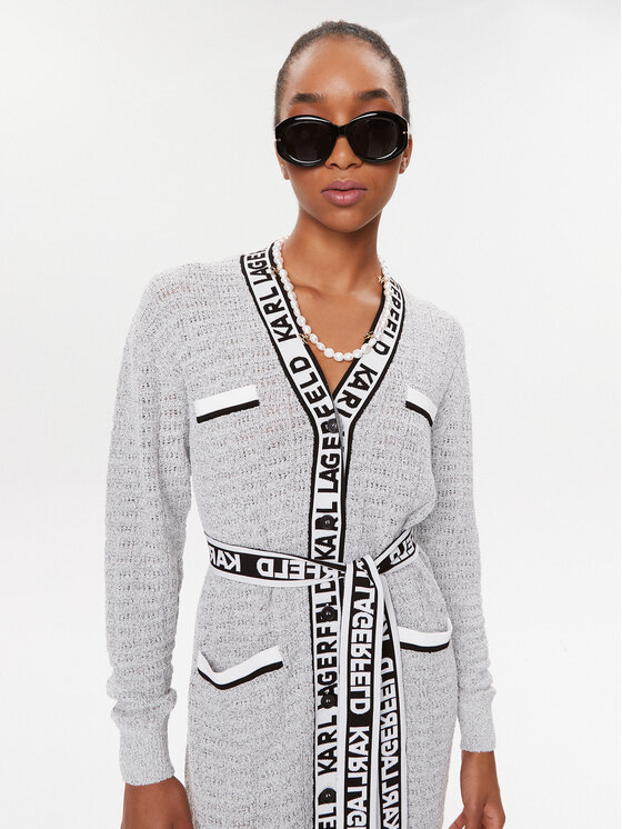 KARL LAGERFELD KARL LAGERFELD Kardigán 235W2006 Szürke Regular Fit