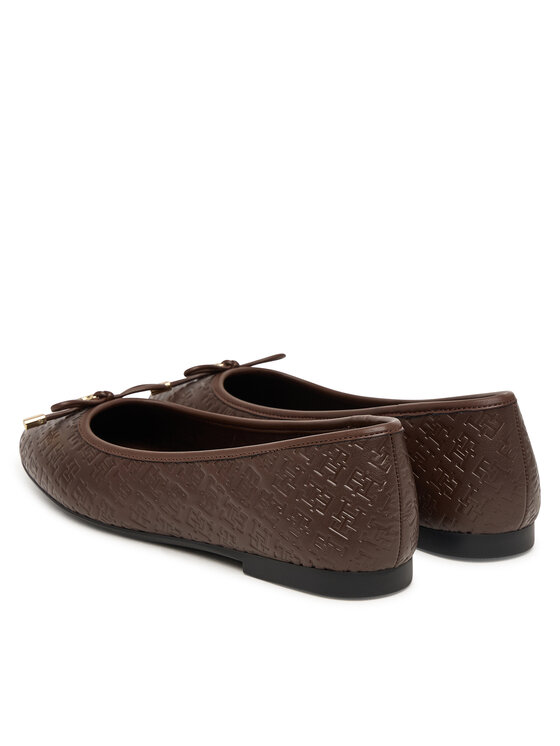 Tommy Hilfiger Tommy Hilfiger Ballerine Th Charm Monogram Ballerina FW0FW09683 Marrone