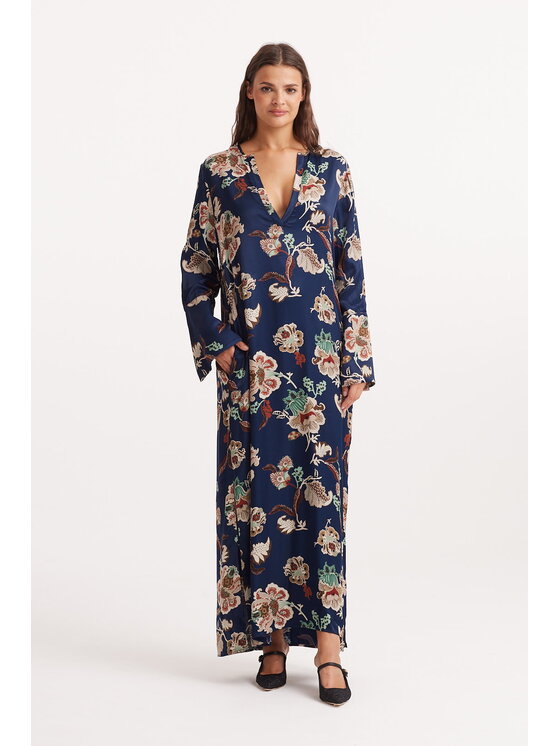 Castellani Castellani Sukienka Japan Granatowy Regular Fit