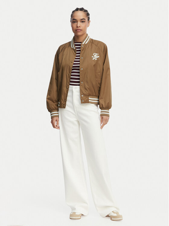 Tommy Hilfiger Tommy Hilfiger Bomber-jakk Logo Appliqué WW0WW48618 Helepruun Regular Fit