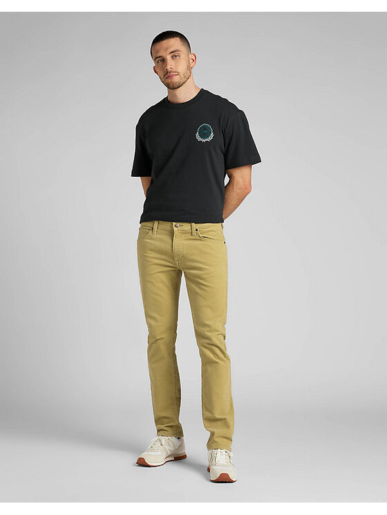 Lee Lee Spodnie materiałowe DAREN ZIP FLY Brązowy Straight Fit