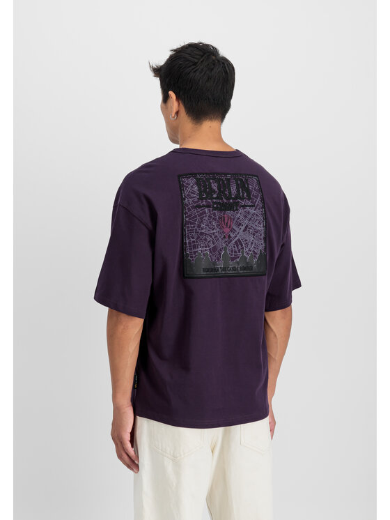 Alpha Industries Alpha Industries T-Shirt Berlin Candy Bomber Backprint T-Shirt Fioletowy Loose Fit