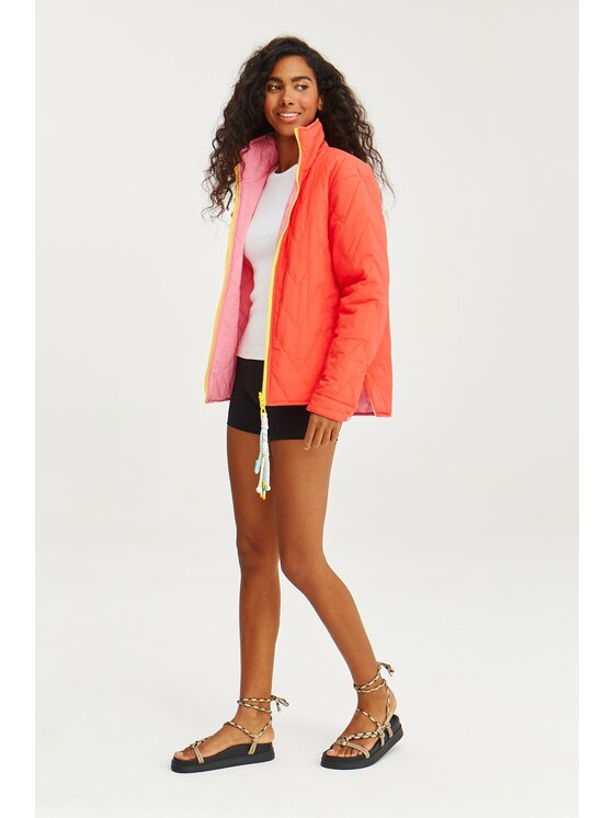 NAOKO NAOKO Prechodná bunda Poppy Citrus Crush Oranžová Regular Fit