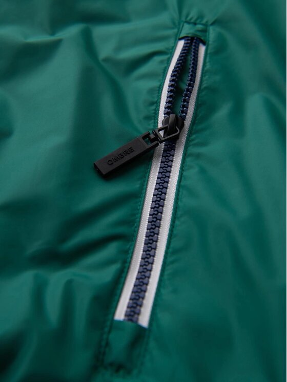Ombre Ombre Kurtka przejściowa OM-JANP-0194 Zielony Regular Fit