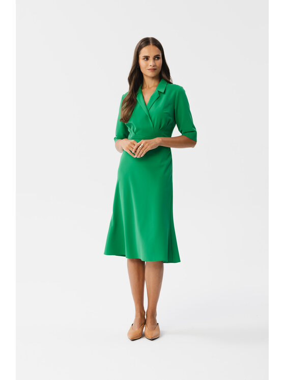 Stylove Stylove Sukienka koktajlowa S348 Zielony Modern Fit