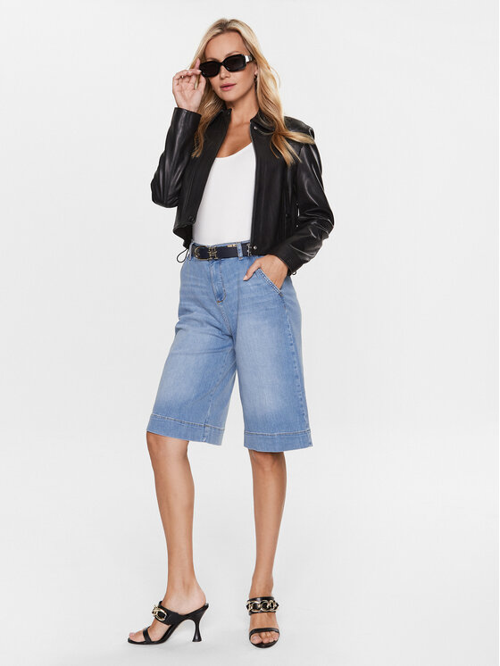 Pantaloncini di jeans UA3078 D4538 Blu Relaxed Fit...