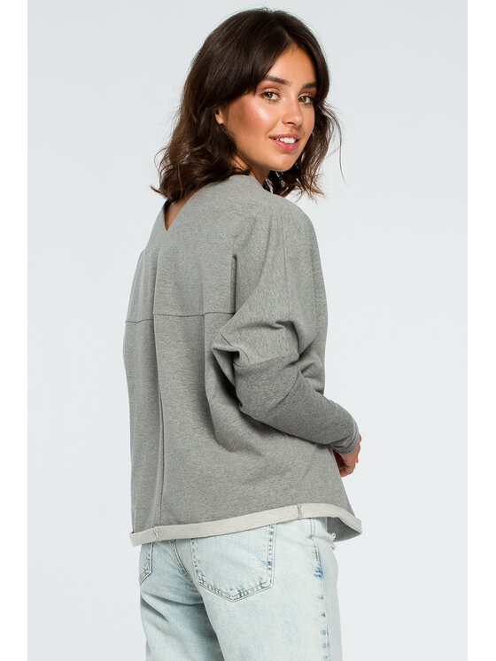 BeWear BeWear Felpa B094 Grigio Baggy Fit