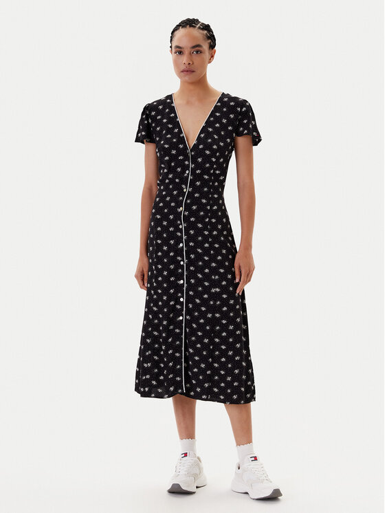 Tommy Jeans Tommy Jeans Igapäevane kleit DW0DW20884 Must Regular Fit