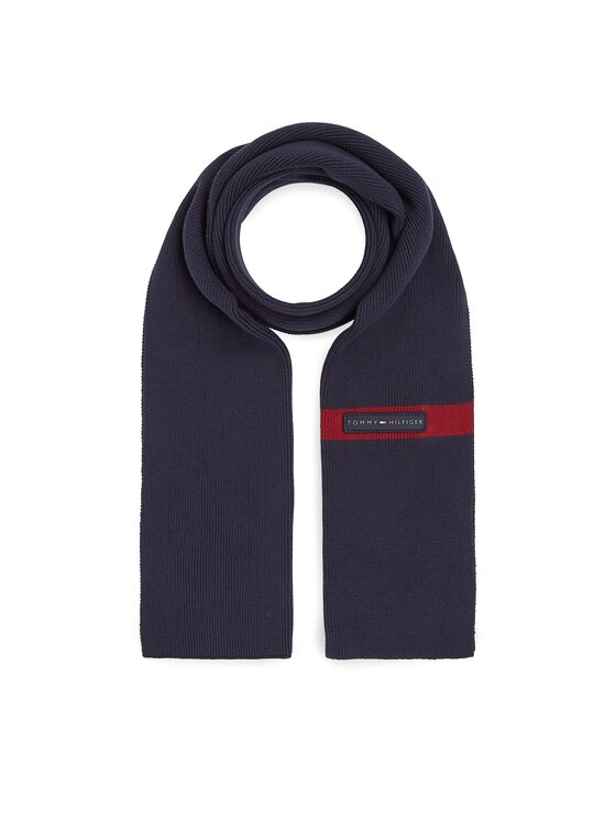 Tommy Hilfiger Šal Th Skyline Knit Scarf AM0AM11496 Tamnoplava