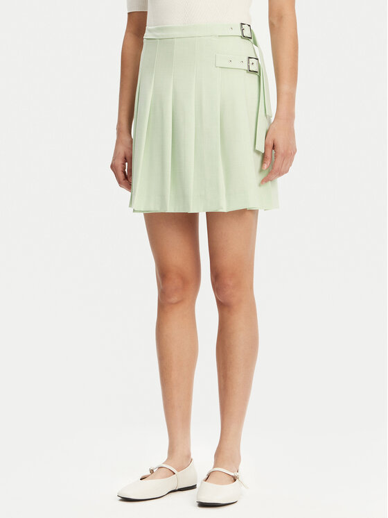 Maryley Maryley Plisovaná sukně 25EB711/21BE Zelená Regular Fit