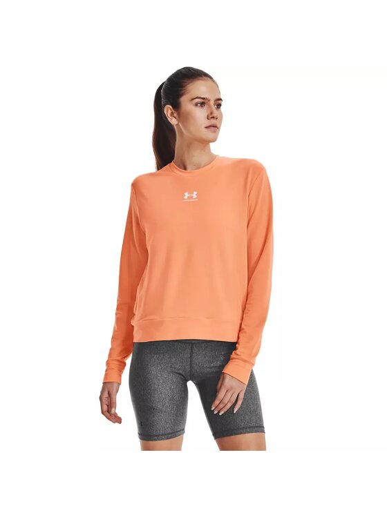 Under Armour Under Armour Bluza Rival Terry Crew Pomarańczowy Regular Fit
