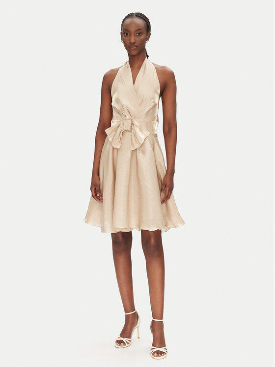 Rinascimento Rinascimento Cocktail obleka CFC0124419003 Zlata Regular Fit