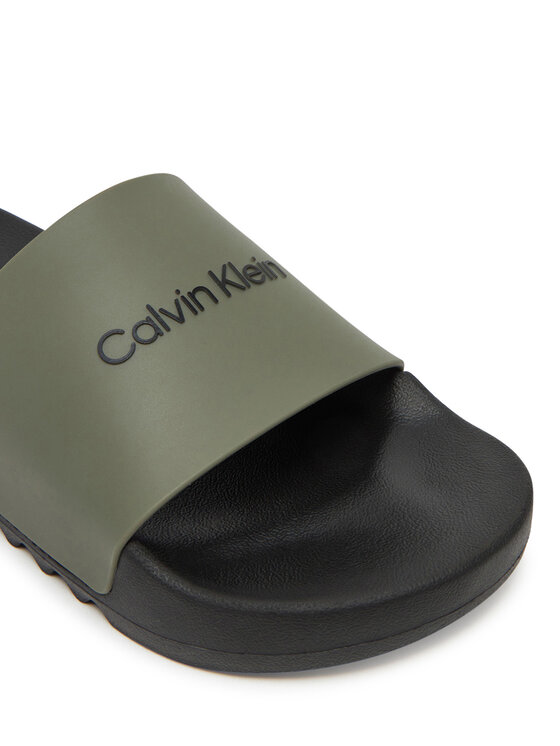 Calvin Klein Calvin Klein Iešļūcenes Chunky Pool Slide Rub HM0HM01063 Zaļš