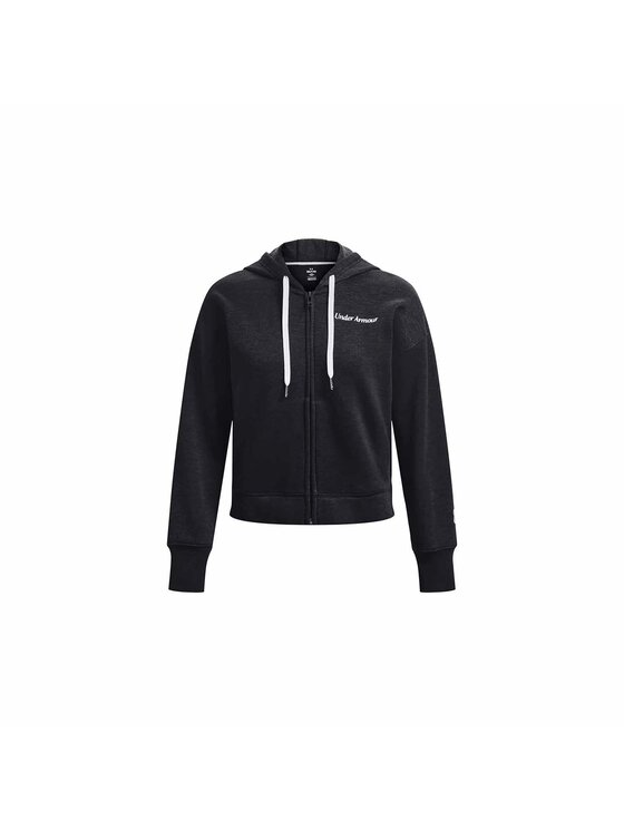 Under Armour Under Armour Felpa Under Armour Essential Fleece Script FZ Hoodie Nero Relaxed Fit
