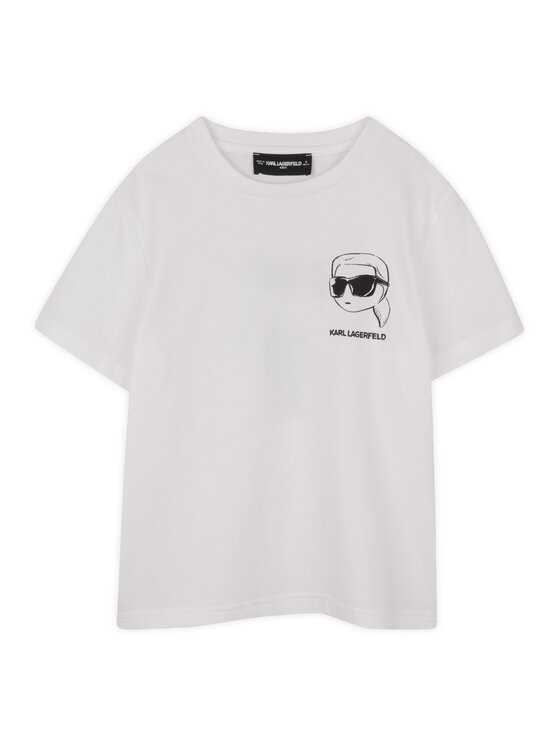 Karl Lagerfeld Kids Tricou Z31103 S Alb Regular Fit