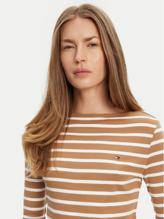 Tommy Hilfiger Tommy Hilfiger Блузка New Cody WW0WW40589 Коричневий Slim Fit