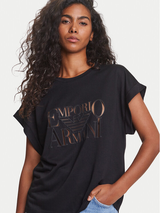 Emporio Armani Emporio Armani Majica EW000616 AF12187 UC001 Črna Loose Fit