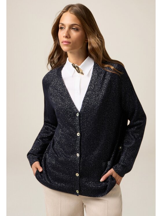 Oltre Oltre Cardigan M498E001873N034 Blu Regular Fit