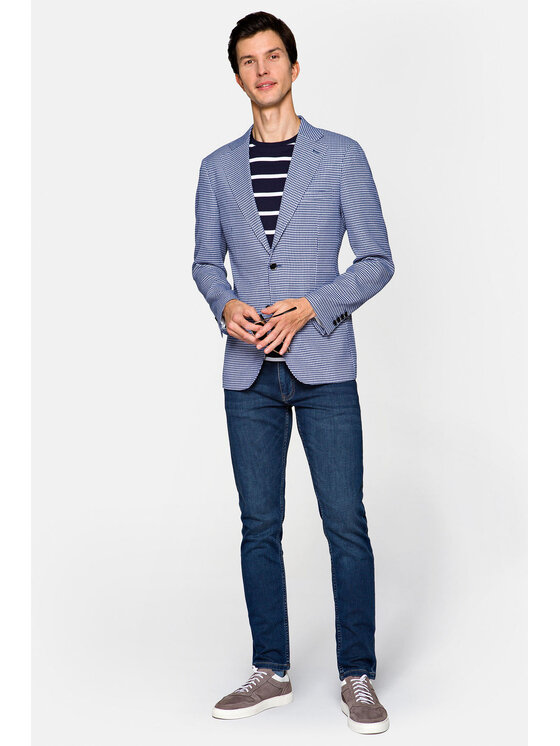 Lancerto Lancerto Marynarka Daytona Niebieski Slim Fit