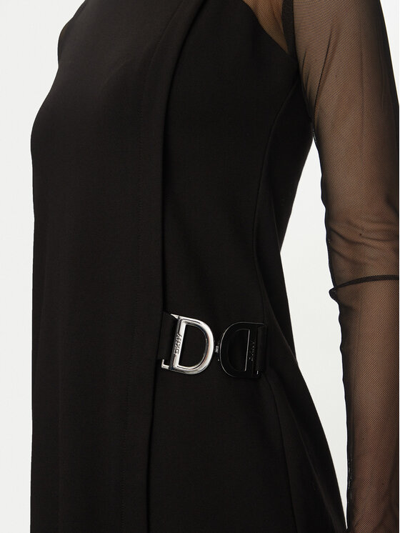 DKNY DKNY Koktejlové šaty DD4JBD29 Černá Regular Fit