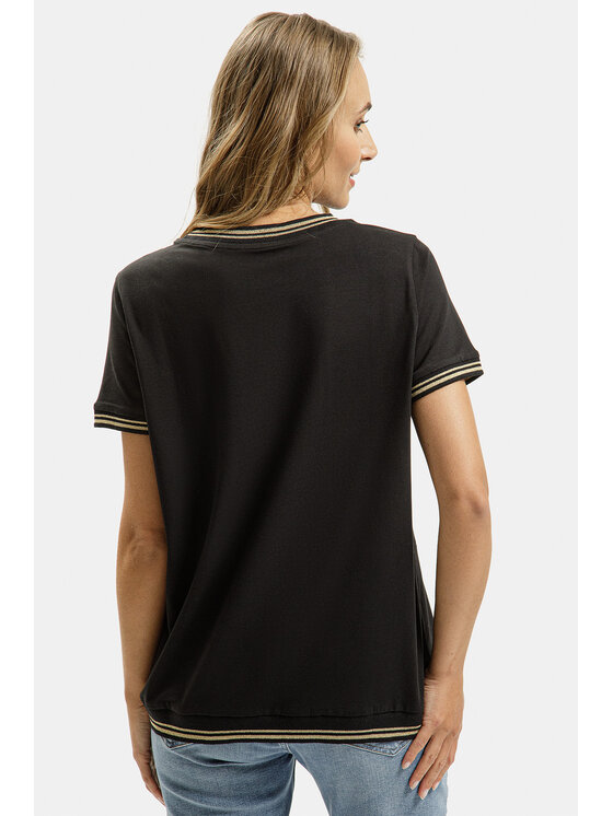 Cross Jeans Cross Jeans T-Shirt 56172-020 Czarny Regular Fit