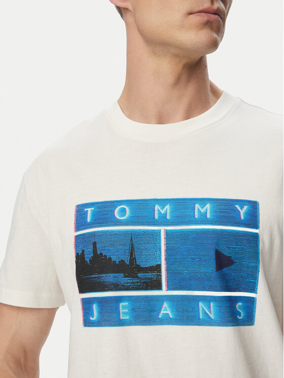 Tommy Jeans Tommy Jeans Тишърт Photo Flag DM0DM23191 Бял Regular Fit