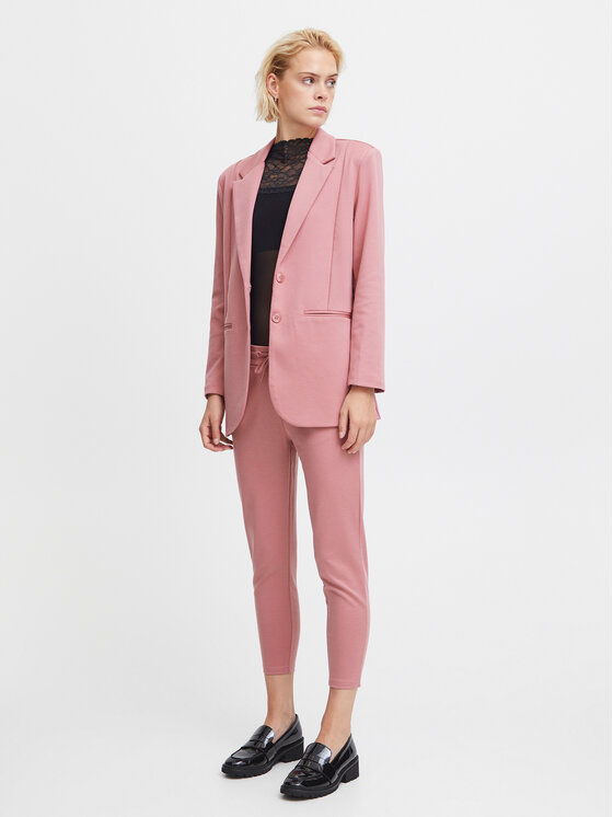 ICHI ICHI Текстилни панталони 20104757 Розов Slim Fit